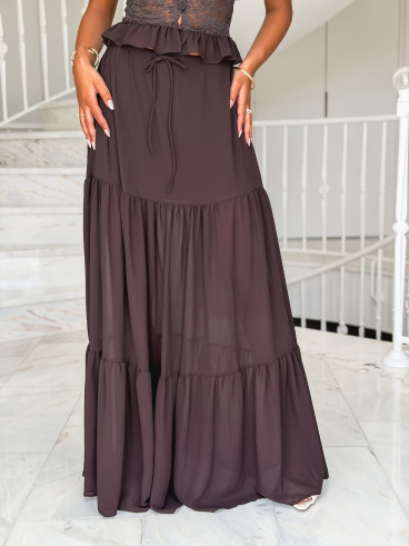 Jupe longue Lisona - Marron