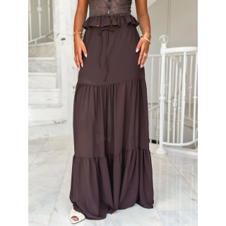 Jupe longue Lisona - Marron