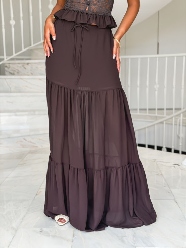Jupe longue Lisona - Marron