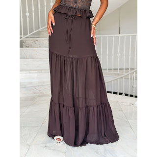 Jupe longue Lisona - Marron
