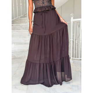 Jupe longue Lisona - Marron