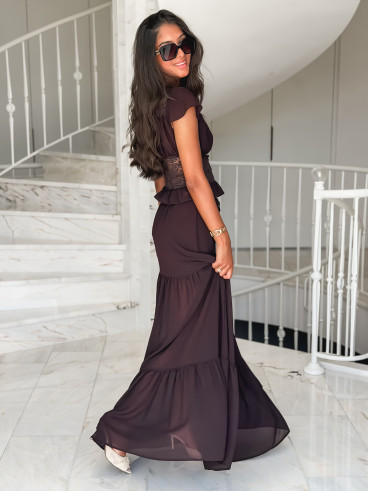 Jupe longue Lisona - Marron
