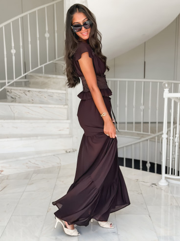 Jupe longue Lisona - Marron