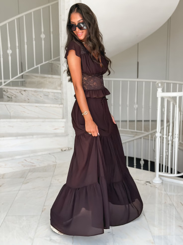 Jupe longue Lisona - Marron