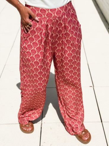 Pantalon à motifs Marthe - Fuchsia
