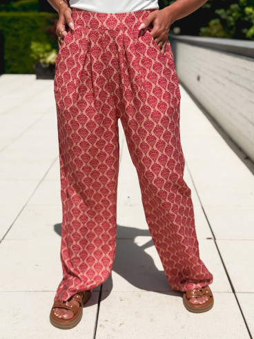 Pantalon à motifs Marthe - Fuchsia