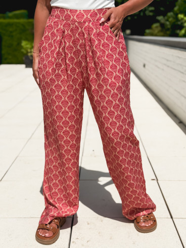Pantalon à motifs Marthe - Fuchsia