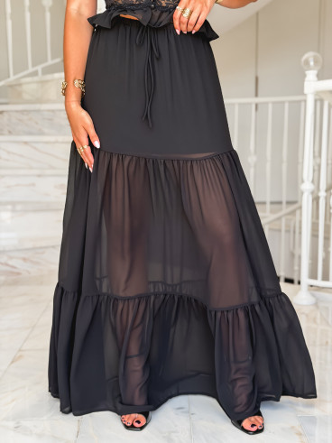 Jupe longue Lisona - Noir