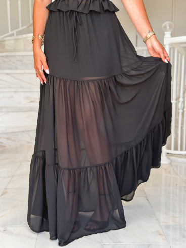 Jupe longue Lisona - Noir