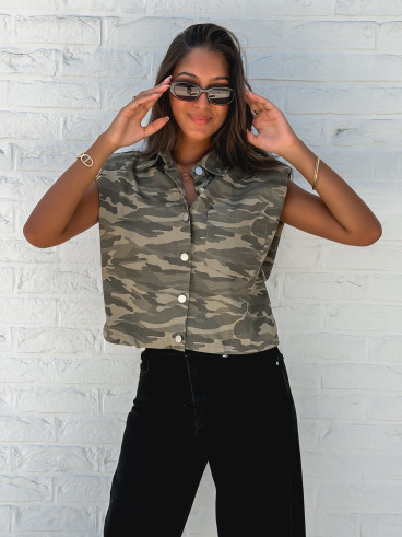 Chemise militaire Zoéline - Kaki