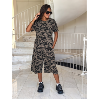 T-shirt Sergine - Kaki/Noir