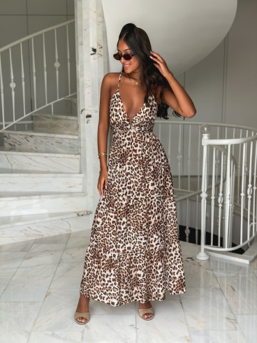 Robe longue Murcia - Léopard