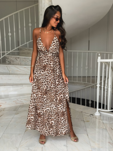 Robe longue Murcia - Léopard