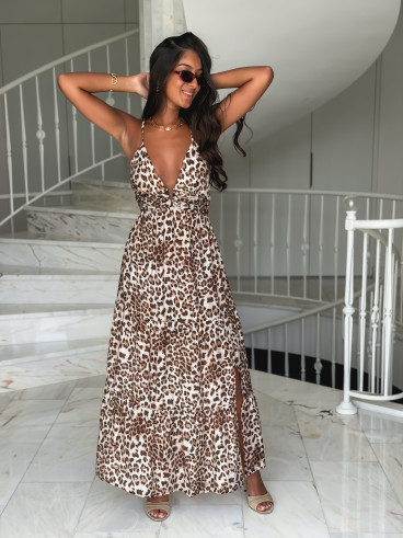 Robe longue Murcia - Léopard