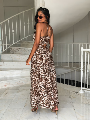 Robe longue Murcia - Léopard