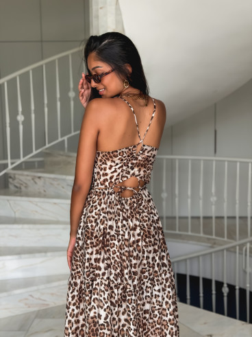 Robe longue Murcia - Léopard
