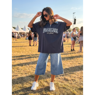 T-shirt "Fearless" - Bleu marine/Jeans