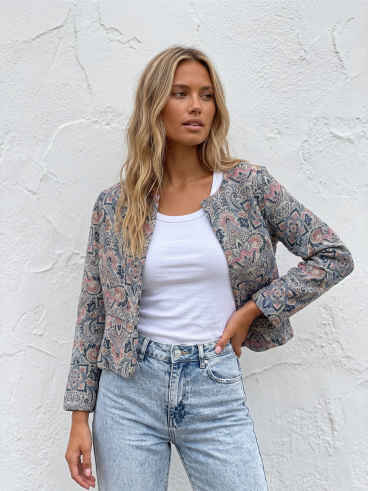 Veste à motifs Graziela - Bleu