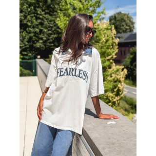 T-shirt "Fearless" - Blanc/Jeans