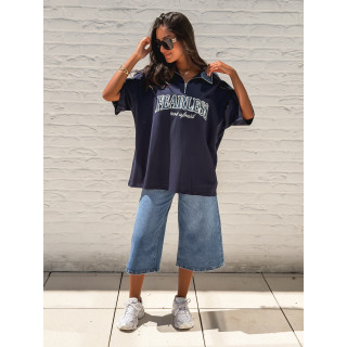T-shirt "Fearless" - Bleu marine/Jeans