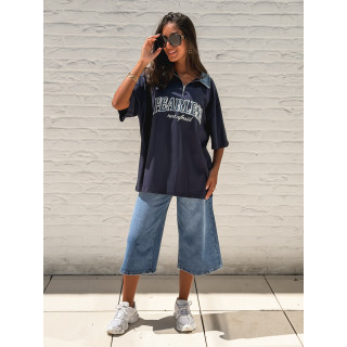 T-shirt "Fearless" - Bleu marine/Jeans