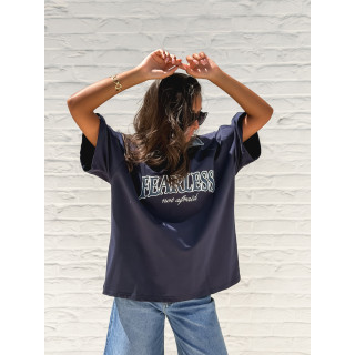 T-shirt "Fearless" - Bleu marine/Jeans