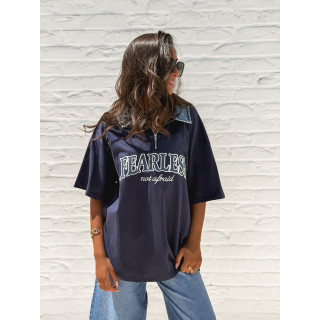 T-shirt "Fearless" - Bleu marine/Jeans