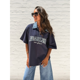 T-shirt "Fearless" - Bleu marine/Jeans