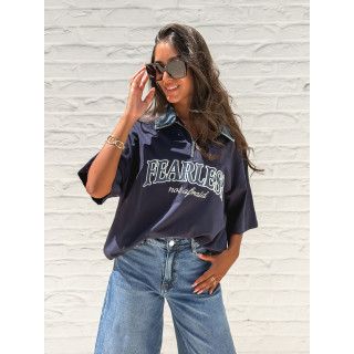 T-shirt "Fearless" - Bleu marine/Jeans