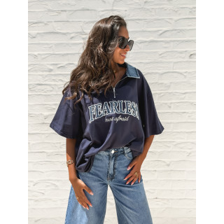 T-shirt "Fearless" - Bleu marine/Jeans