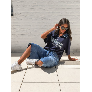 T-shirt "Fearless" - Bleu marine/Jeans