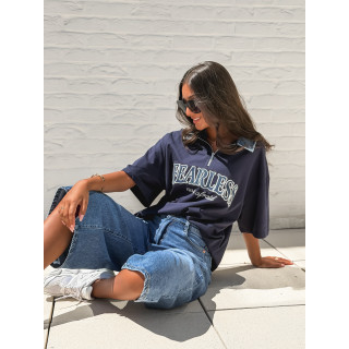 T-shirt "Fearless" - Bleu marine/Jeans