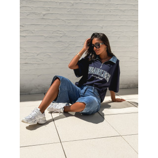 T-shirt "Fearless" - Bleu marine/Jeans