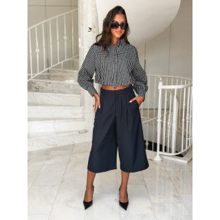 Crop chemise Gianna - Bleu marine