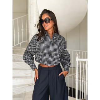 Crop chemise Gianna - Bleu marine