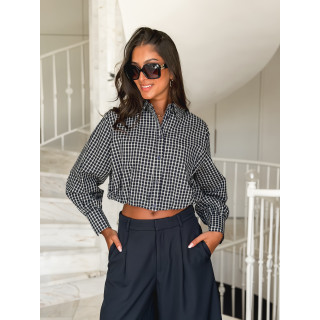 Crop chemise Gianna - Bleu marine