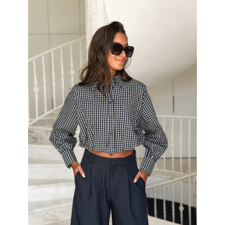 Crop chemise Gianna - Bleu marine