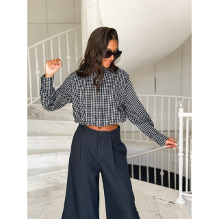 Crop chemise Gianna - Bleu marine