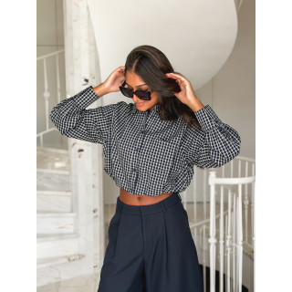 Crop chemise Gianna - Bleu marine