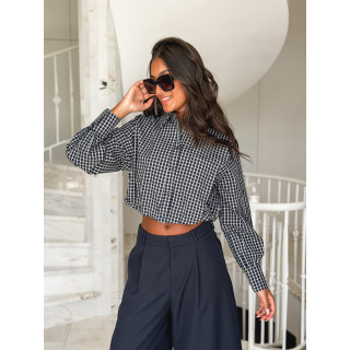 Crop chemise Gianna - Bleu marine