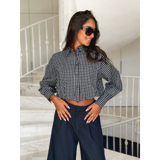 Crop chemise Gianna - Bleu marine
