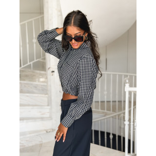 Crop chemise Gianna - Bleu marine