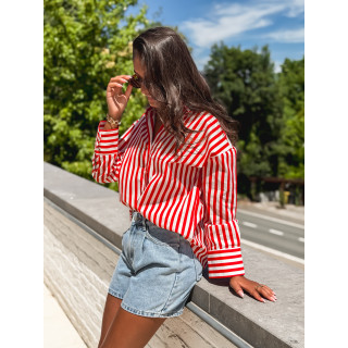 Chemise lignée Julinne - Rouge/Blanc