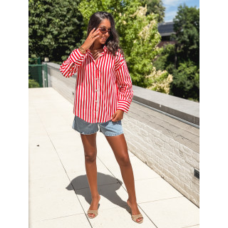 Chemise lignée Julinne - Rouge/Blanc