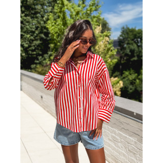Chemise lignée Julinne - Rouge/Blanc