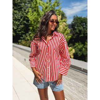 Chemise lignée Julinne - Rouge/Blanc