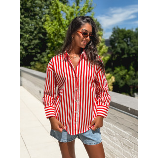 Chemise lignée Julinne - Rouge/Blanc