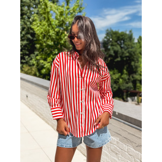 Chemise lignée Julinne - Rouge/Blanc