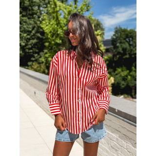 Chemise lignée Julinne - Rouge/Blanc