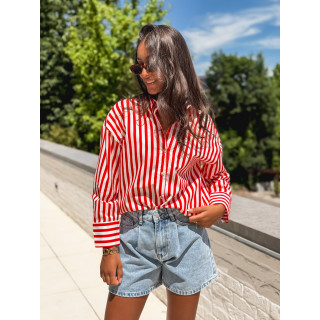 Chemise lignée Julinne - Rouge/Blanc